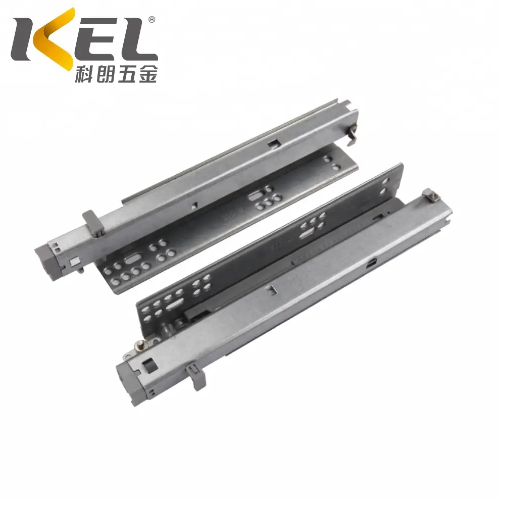 KEL 2 fold drawer track soft closing cabinet hidden telescopic ball channel concealed drawer rails