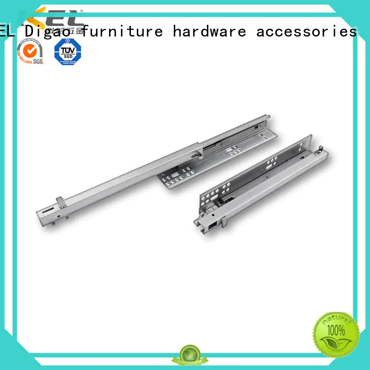 Galvanized soft close concealed telescopic kitchen cabinet drawer slide rail