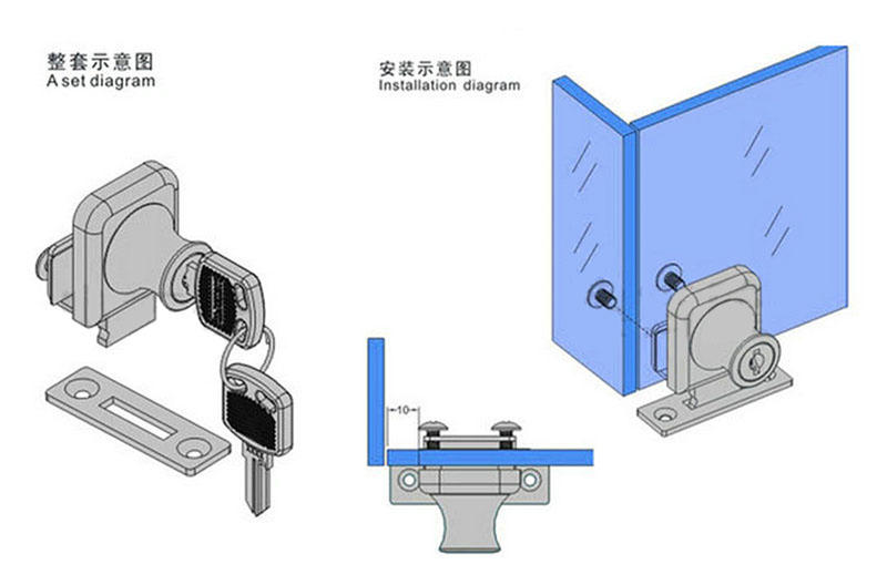 DIgao high-quality display cabinet locks customization kitchen double door lock-2