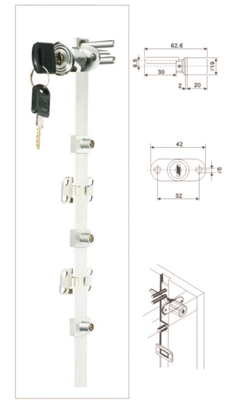 Digao 138-22 iron drawer lock for furniture，chinese lock wholesaler-3