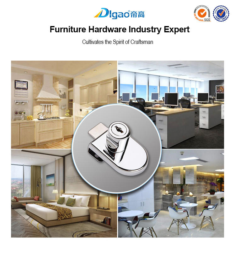 Digao Durable 105 Zinc Alloy Furniture Showcase Plunger Glass Push Lock-1